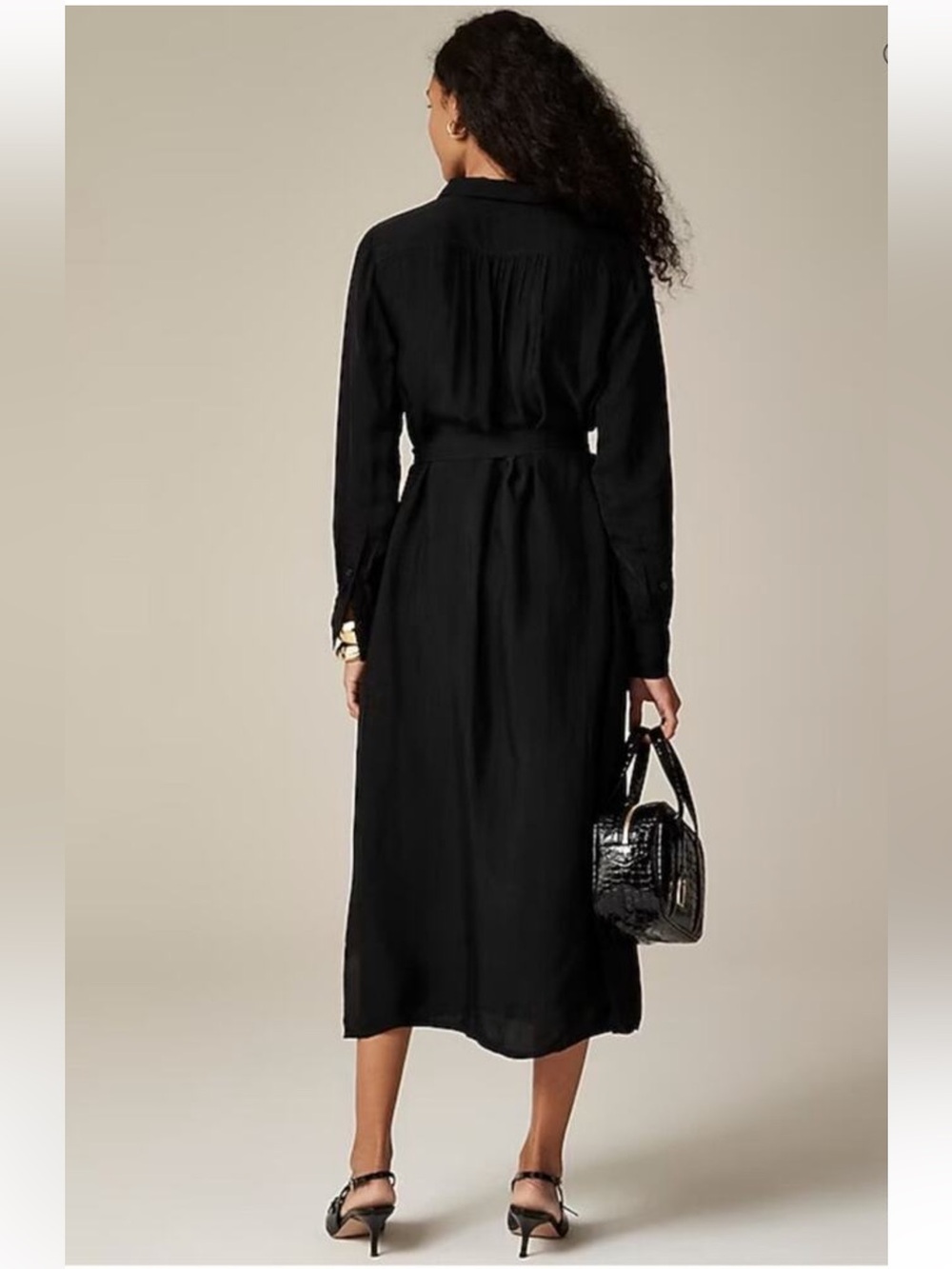 J. Crew Black Bungalow dress in drapey viscose twill - XS - Picture 2 of 3